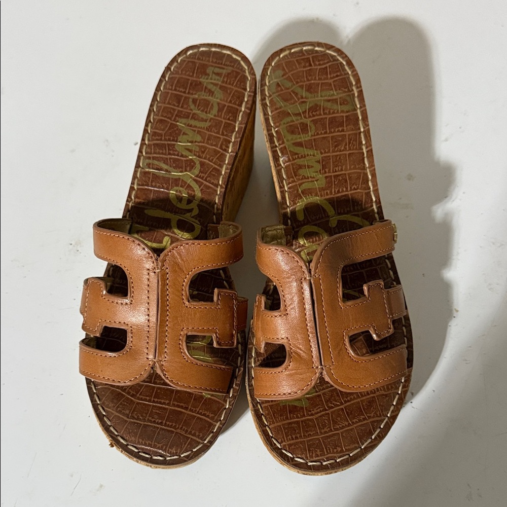Sam Edelman Tan Slip-On Sandals - Picture 3 of 3